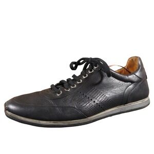 Magnanni Pueblo Men 9.5 Black Leather Lace-Up Comfort Casual Oxford Sneakers‎